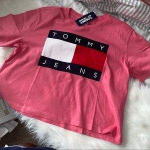 TH Tommy Hilfiger mauve pink coral crop top